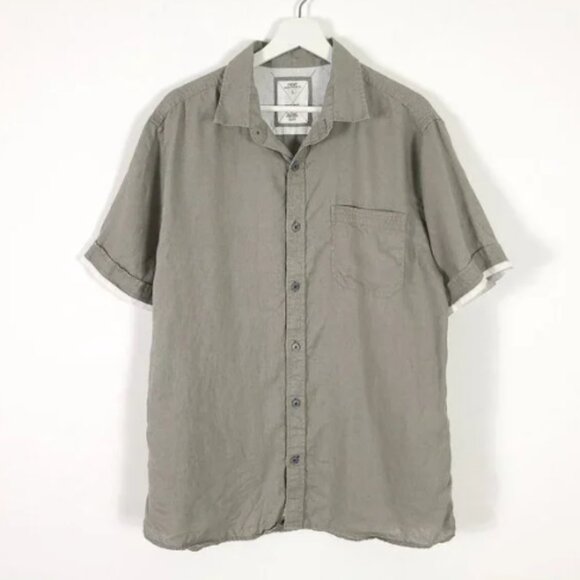 NEXT Brown Linen Button Down Shirt - Picture 1 of 7